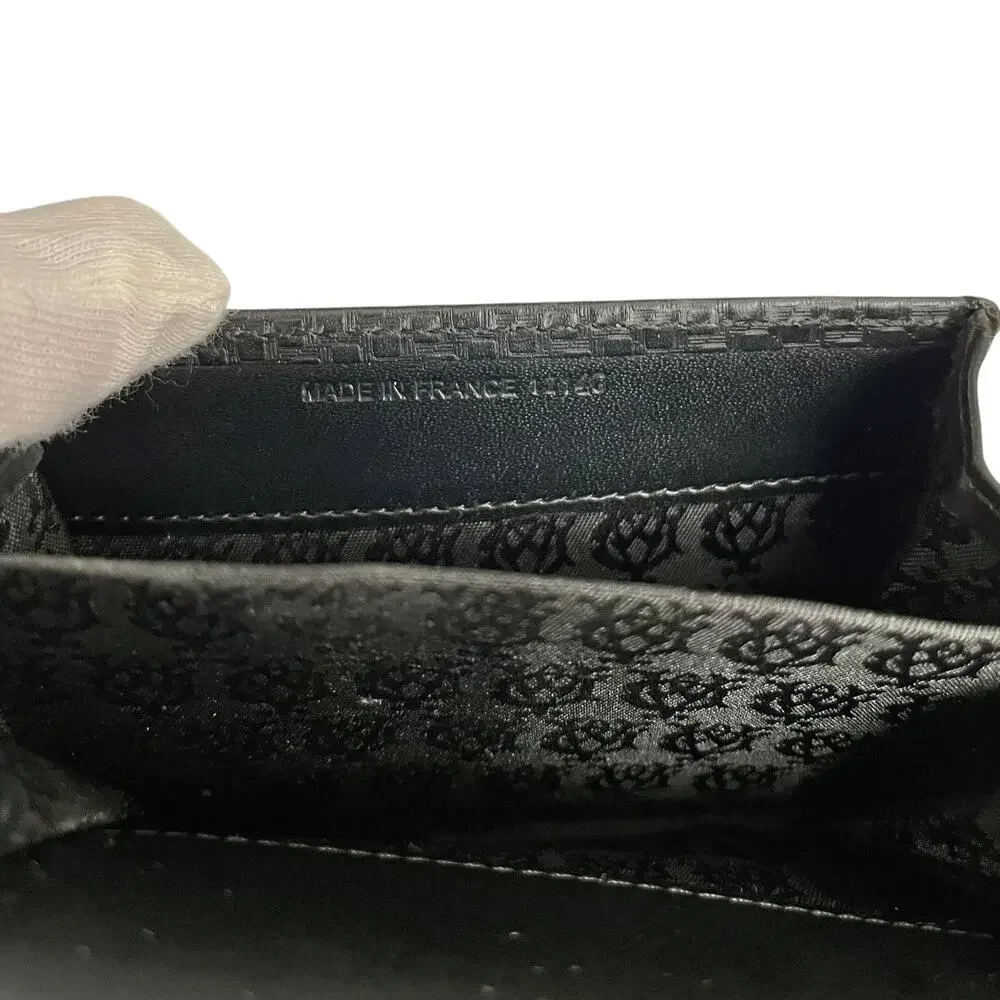 Dunhill Micro D-Eight Black Leather Snap Wallet Card Holder Coin Case